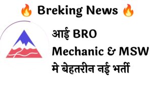 BRO Mechanic & MSW 542 Recruitment :